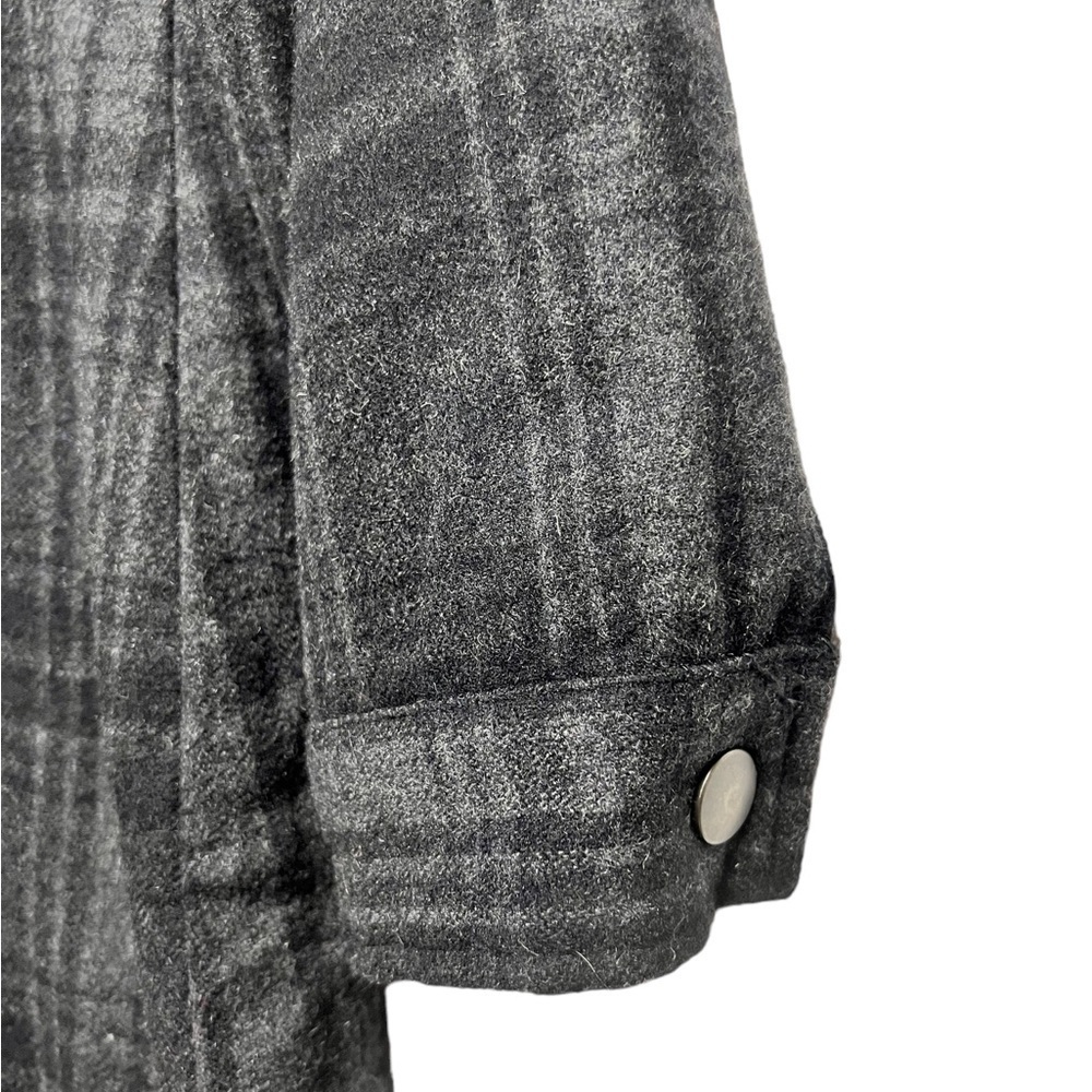 BRIDGE & BURN Gray Plaid Wool Coat - Picture 7 of 12
